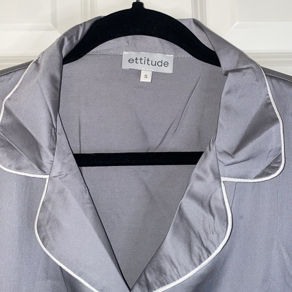 Ettitude Gray Sateen Pajama Top size Small NWT - Picture 6 of 10